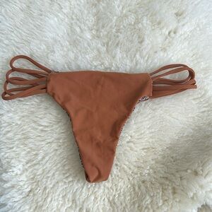 Acacia Swimwear Brown Bikini Bottom with Strappy Sides